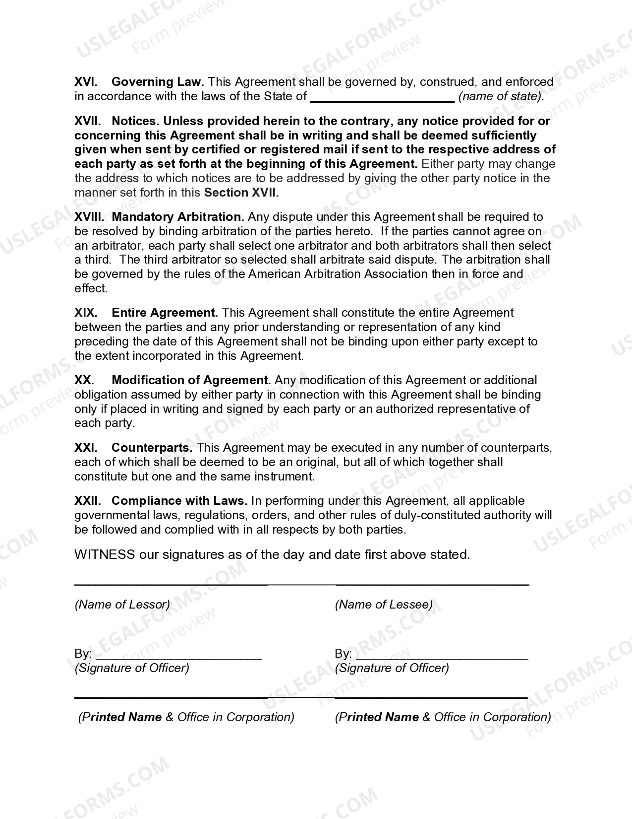 Preview Equipment Lease with Security Agreement and Purchase Option