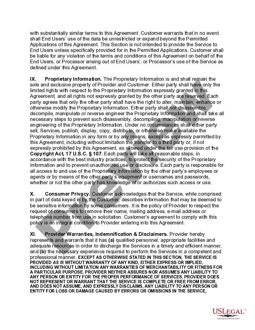 Preview Digital Marketing Service Agreement Terms