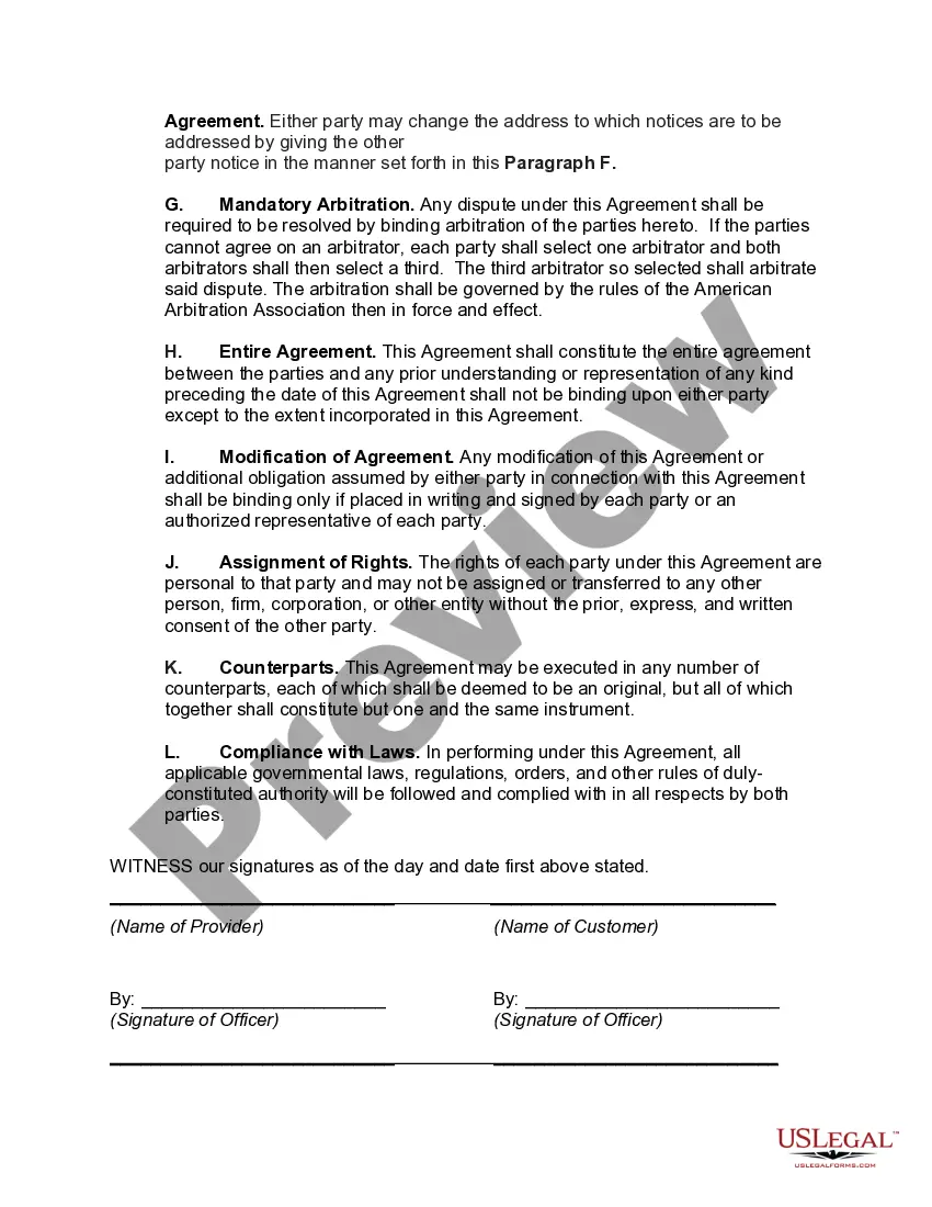 Preview Digital Marketing Service Agreement Terms