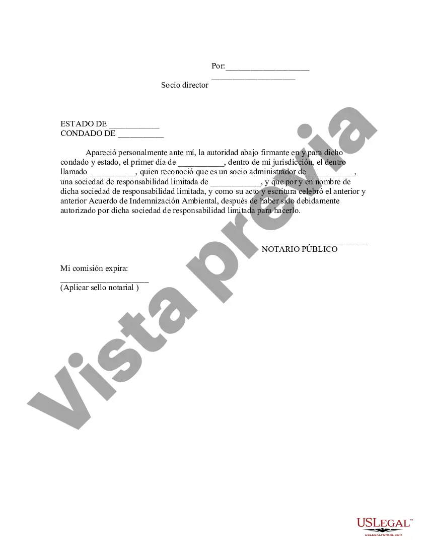 Preview Ejemplo de Acuerdo de Indemnización Ambiental