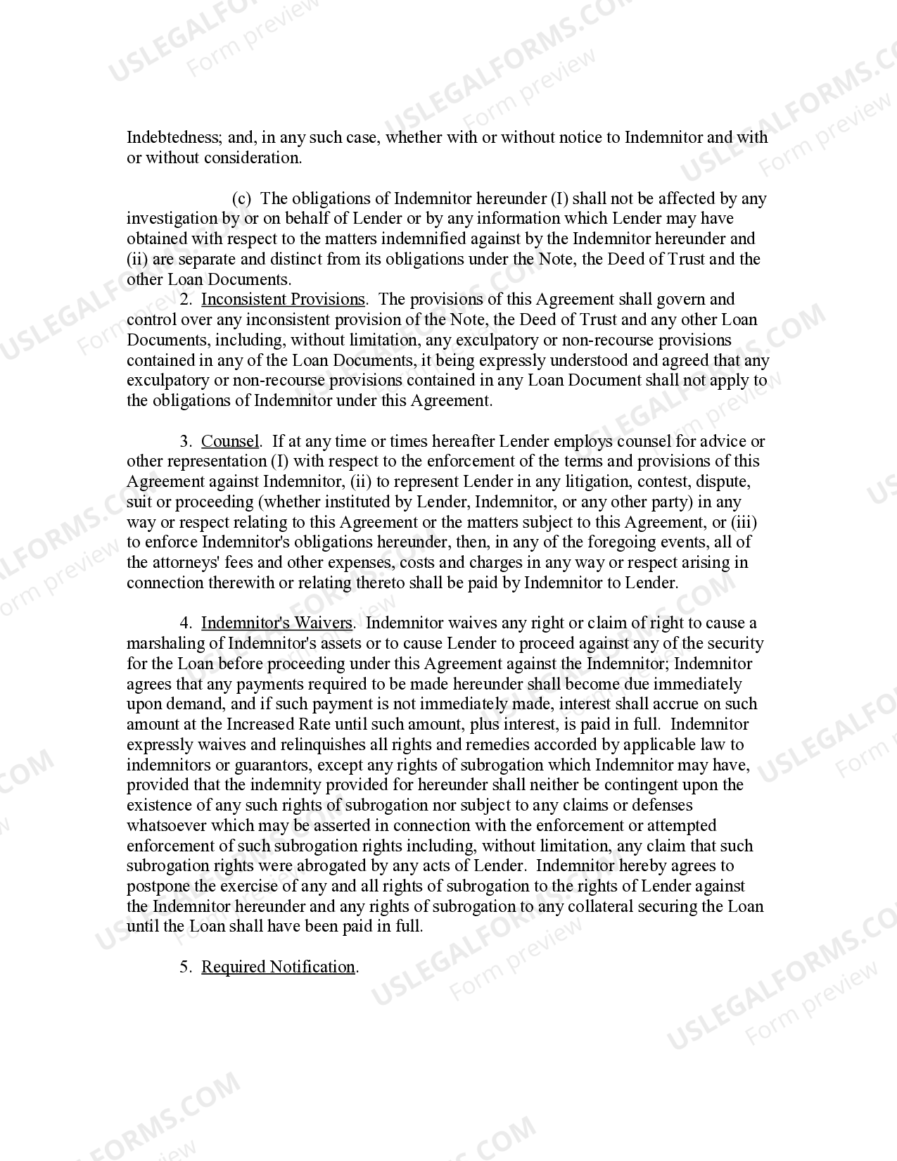 Tennessee Sample Environmental Indemnity Agreement Indemnity US