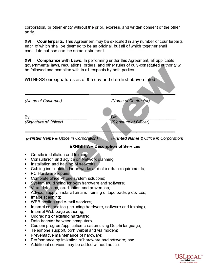 Preview Computer Services Agreement