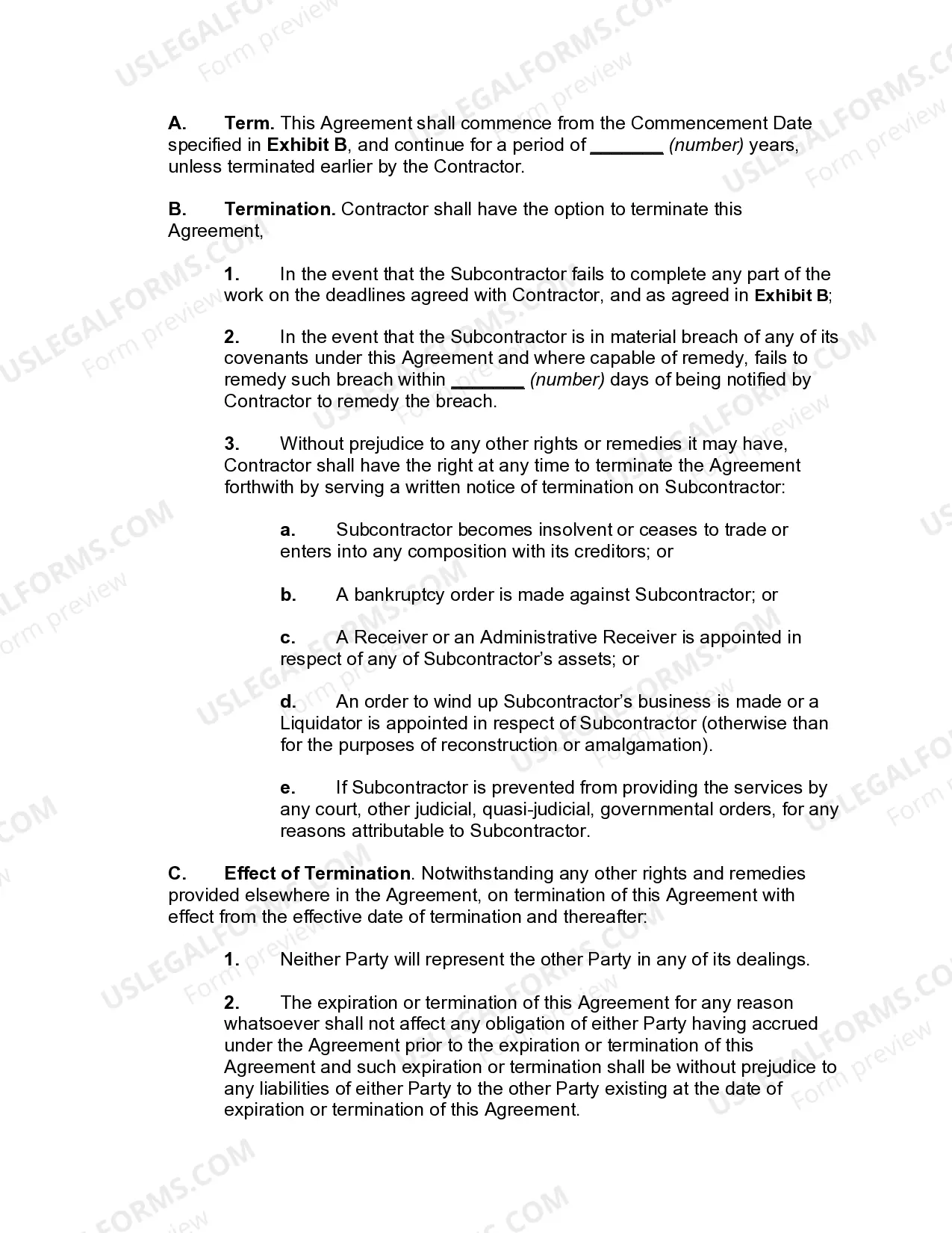 Preview Roofing Subcontractor Agreement