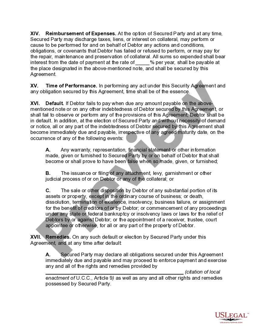 Get Security Agreement in Accounts Receivable and General Intangibles Preview Security Agreement in Accounts Receivable and General Intangibles