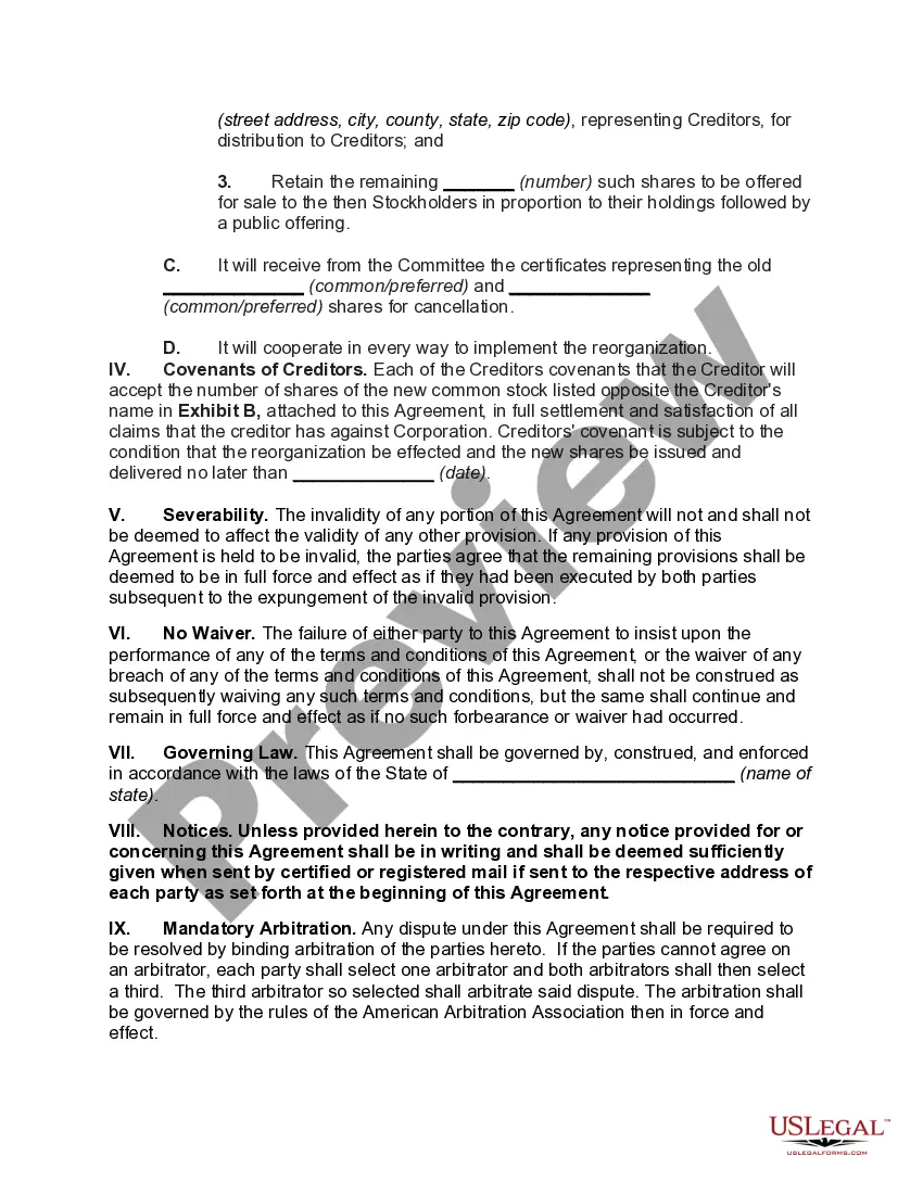 Preview Recapitalization Agreement