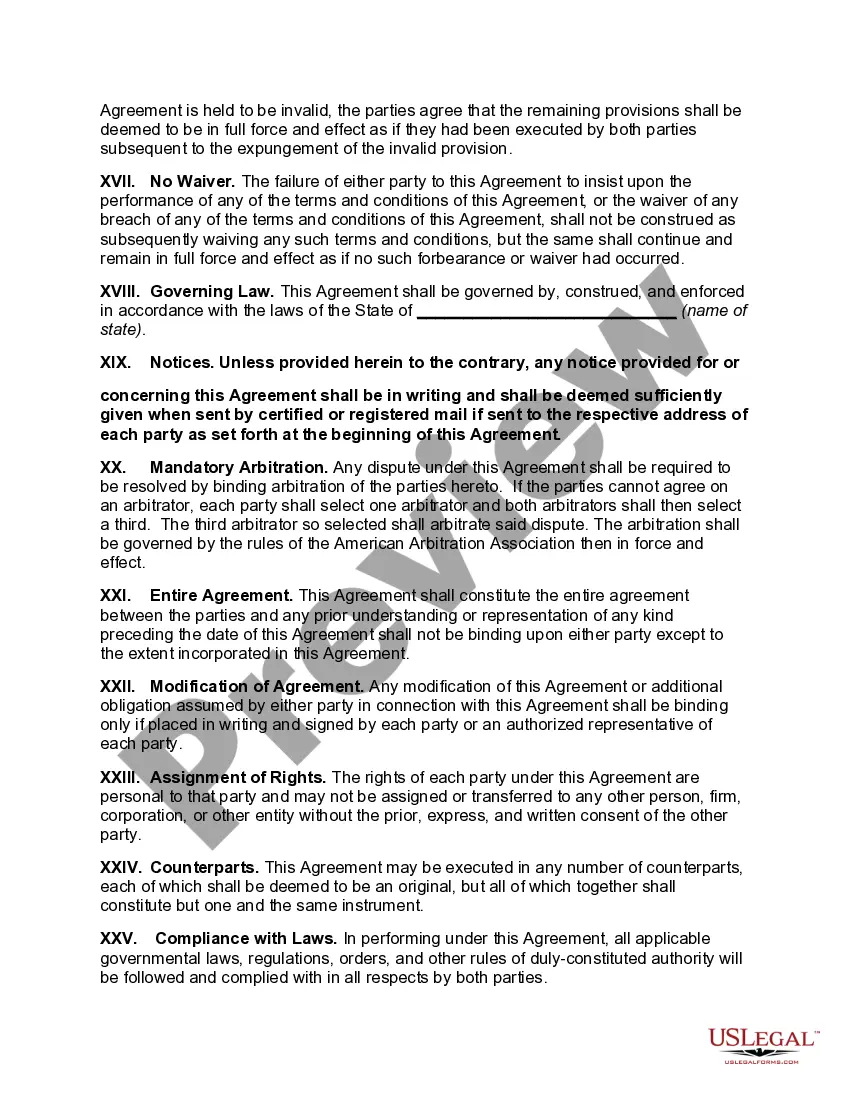 Preview Agreement for Acquisition of Corporate Assets in Exchange for Stock (Type C Reorganization)