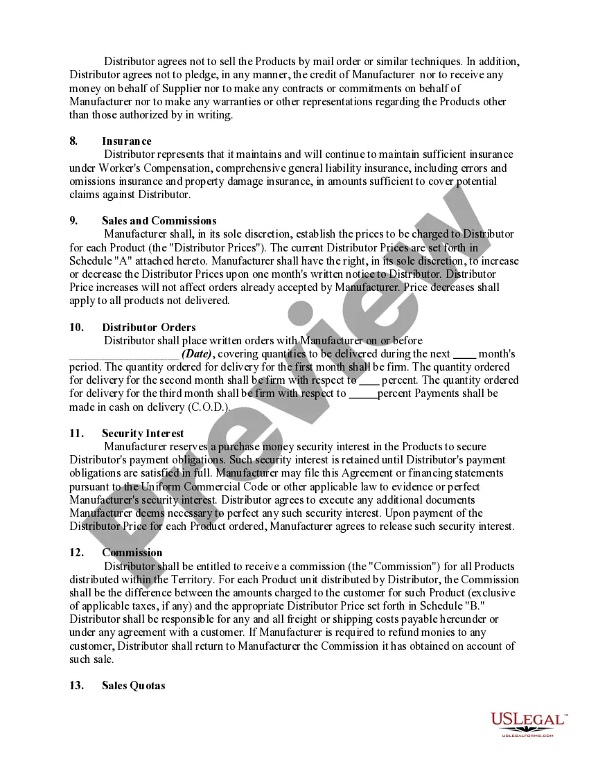 Preview Distributorship and Marketing Consultant Agreement