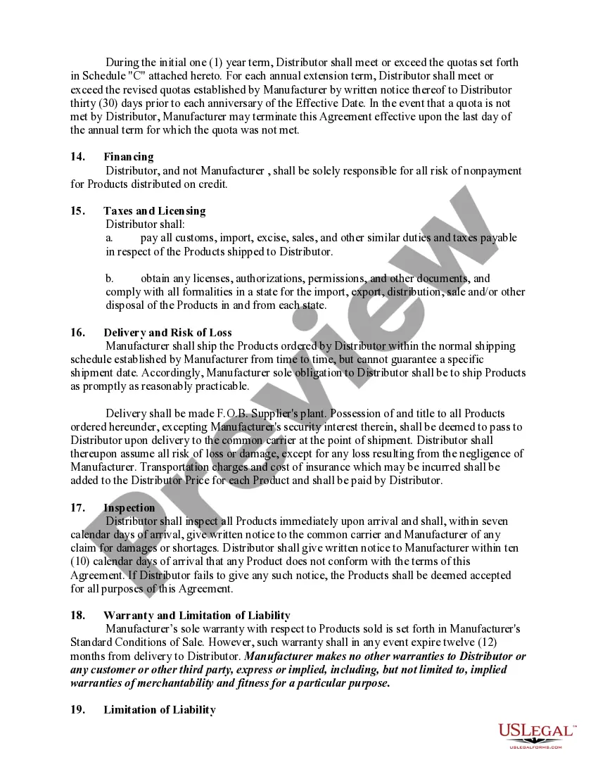 Preview Distributorship and Marketing Consultant Agreement