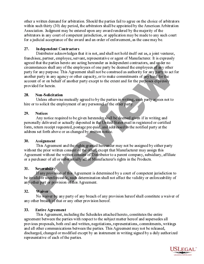 Preview Distributorship and Marketing Consultant Agreement