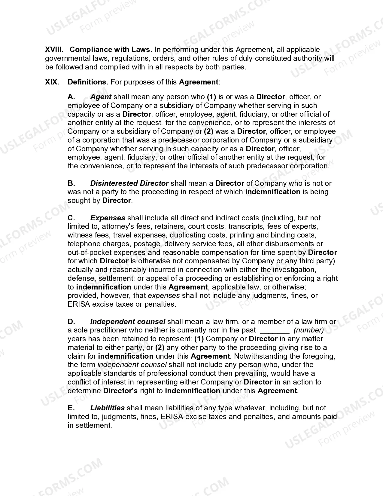 Preview Indemnification of Corporate Director