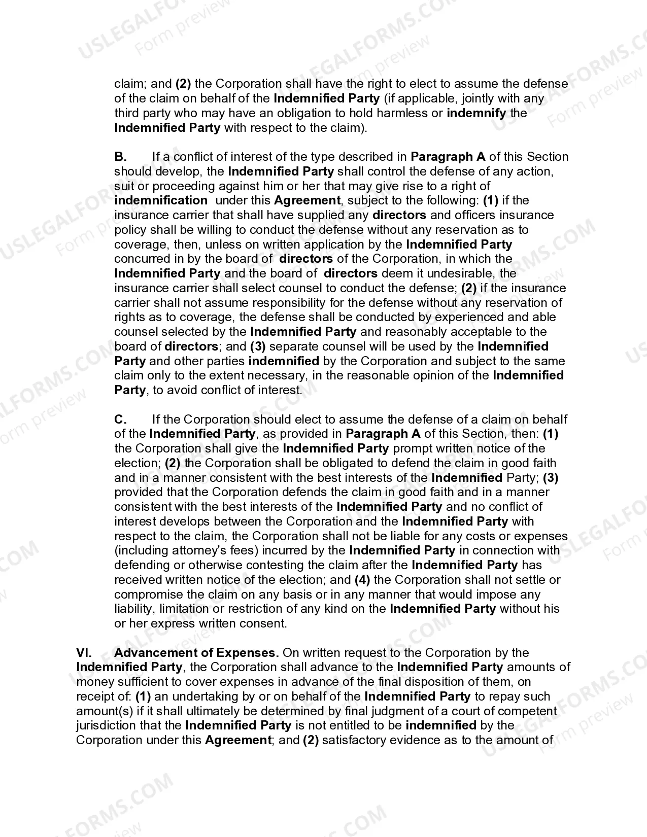 Preview Director's Indemnification Agreement