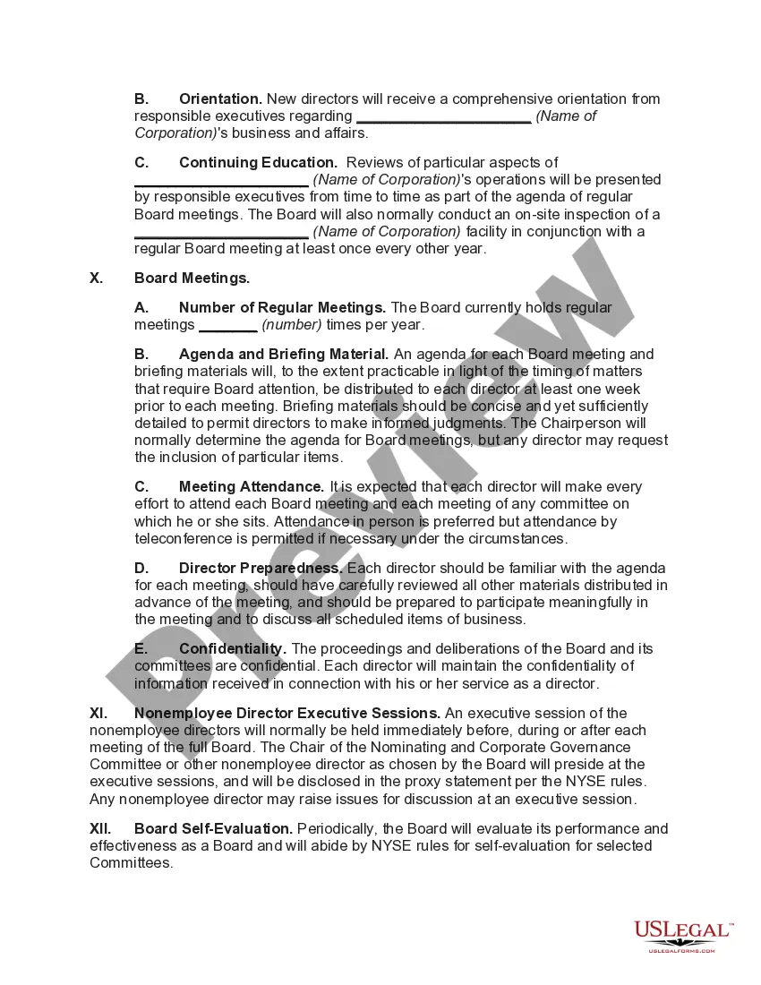 Preview Corporate Governance Guidelines