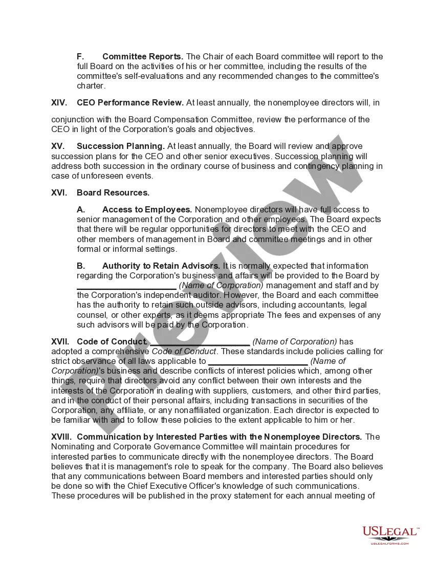 Preview Corporate Governance Guidelines