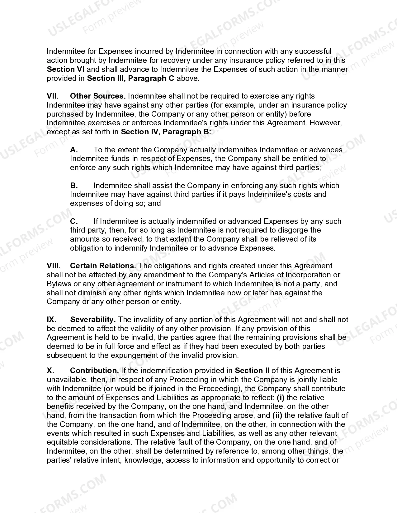 Preview Director's indemnification Agreement of Publicly Held Corporation Indemnifying Director and His or Her Spouse