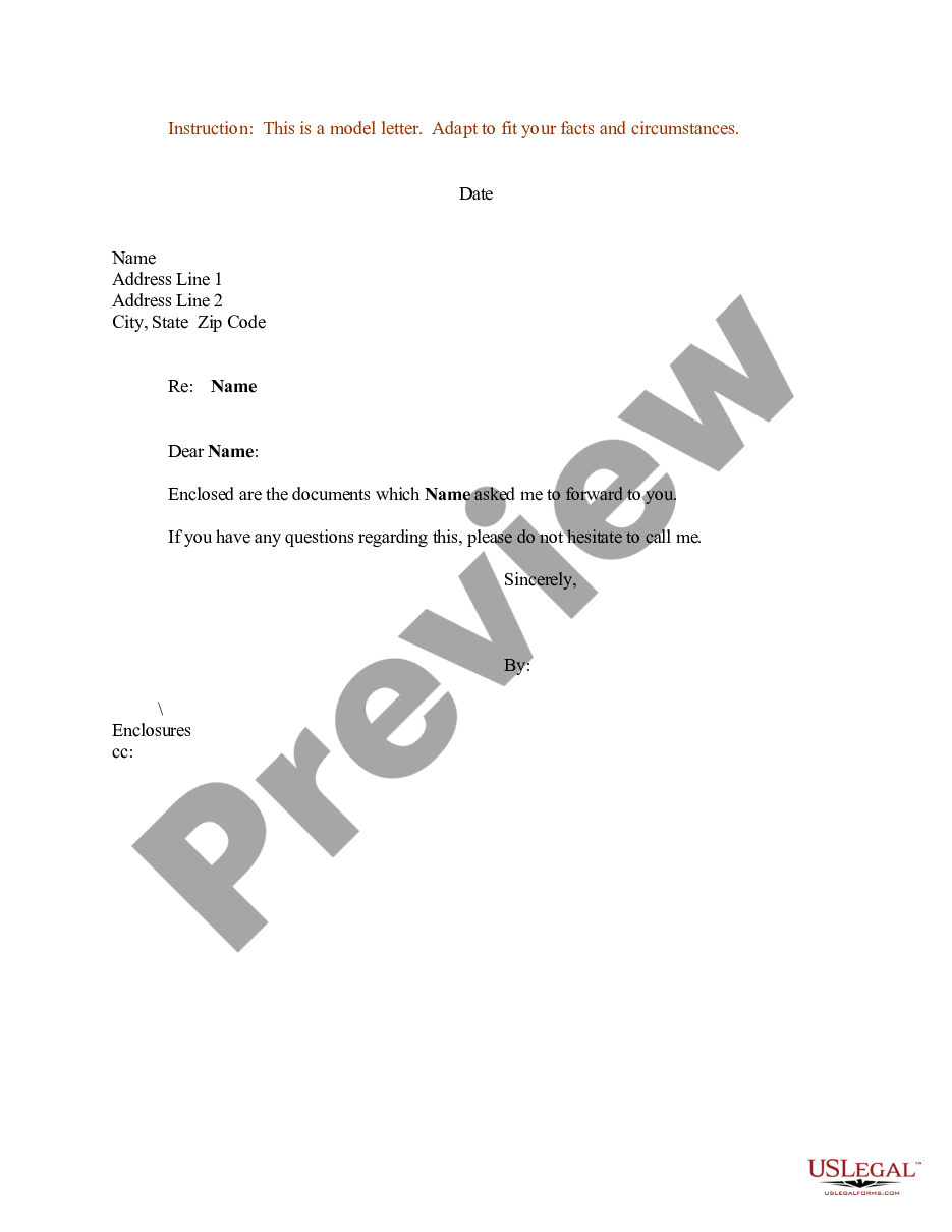cover letter for forwarding documents