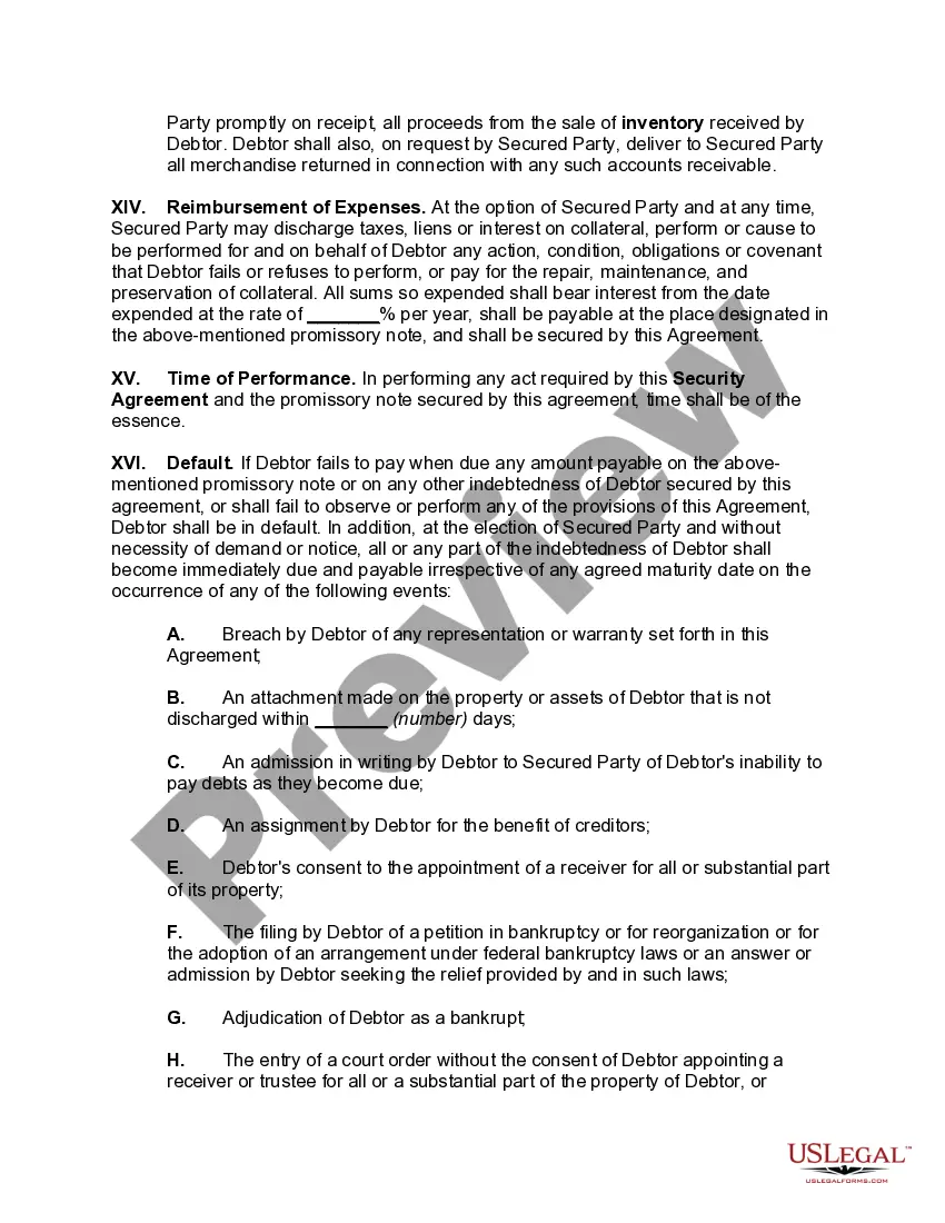 Get Security Agreement Covering Inventory, Accounts Receivable and Equipment Preview Security Agreement Covering Inventory, Accounts Receivable and Equipment