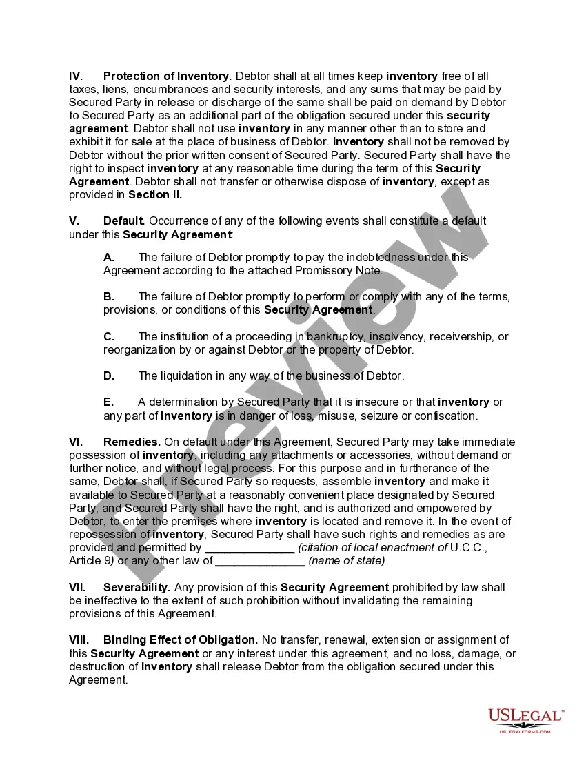 Get Security Agreement in Inventor of Retailer with Attached Promissory Note Preview Security Agreement in Inventor of Retailer with Attached Promissory Note