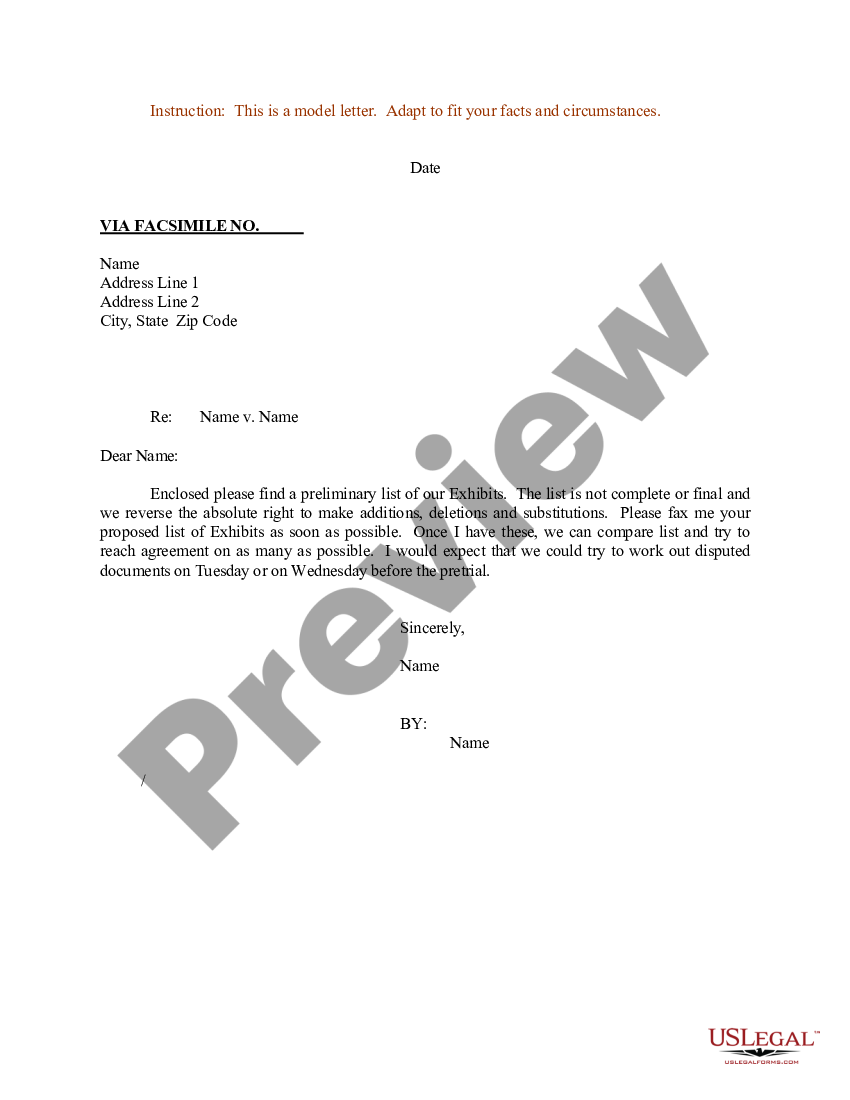 sample-letter-regarding-list-of-exhibits-list-exhibits-form-us