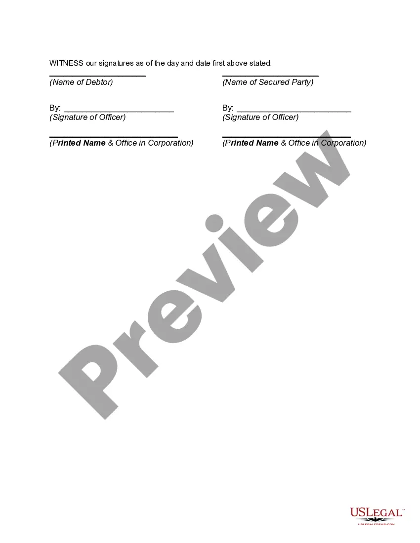 Preview Purchase Money Security Agreement in Equipment for Business or Commercial Use