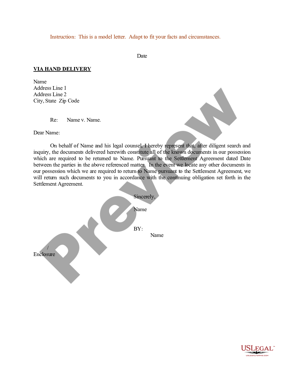 cover letter for returning documents