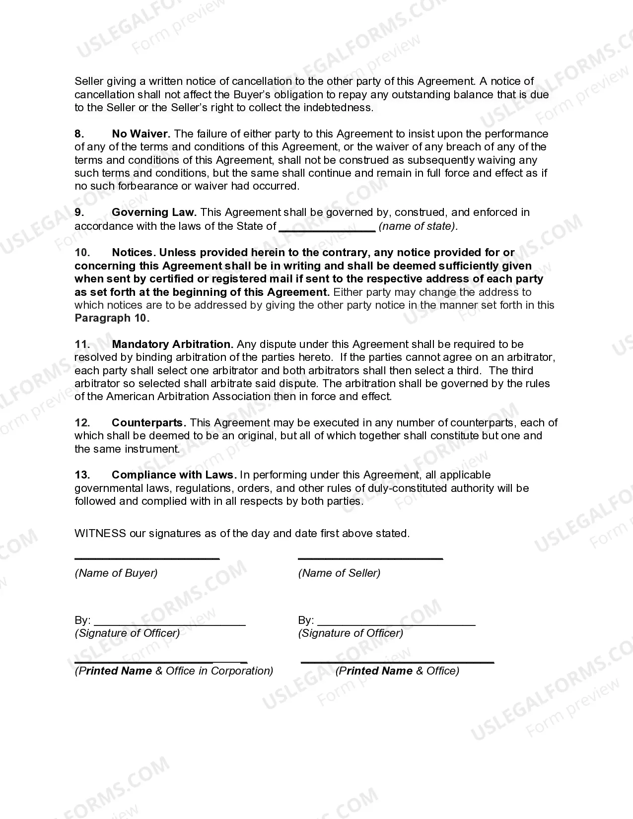 Preview Revolving Credit Agreement