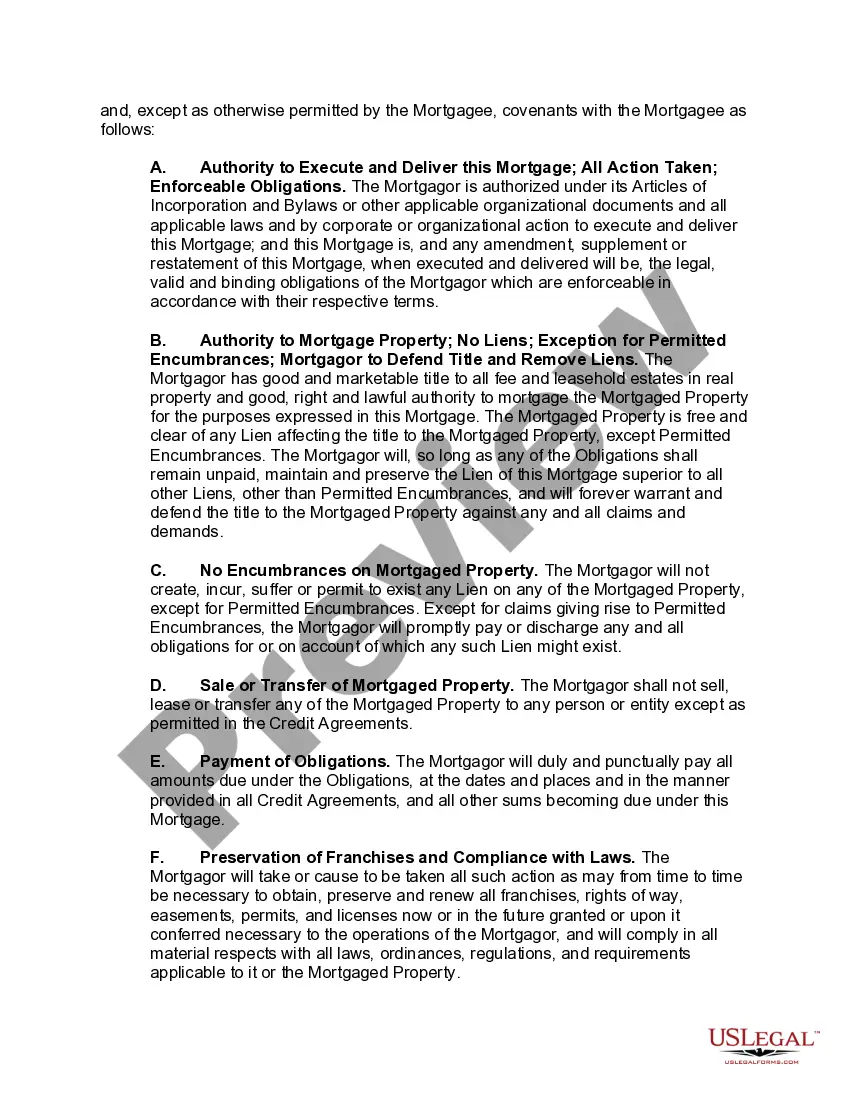 Preview Mortgage, Assignment of Rents and Profits, and Fixture Financing Statement Securing Revolving Line of Credit