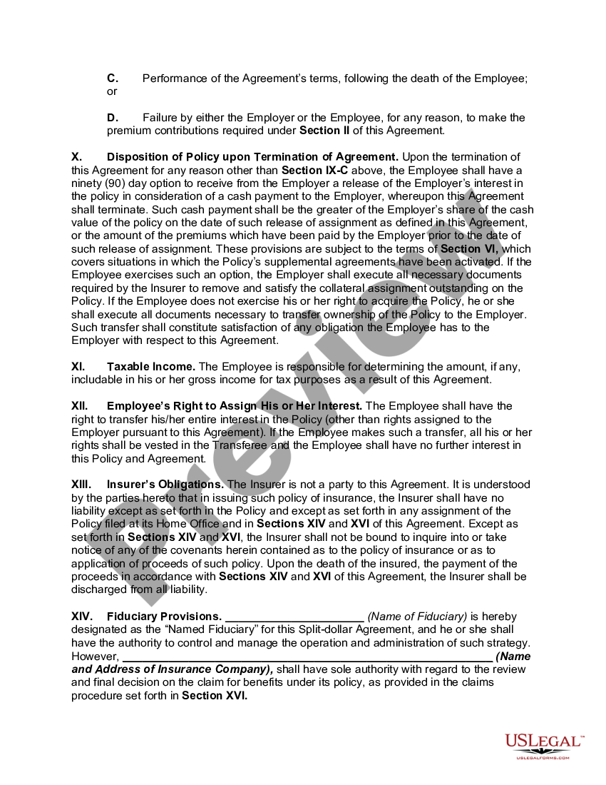 collateral assignment split dollar agreement