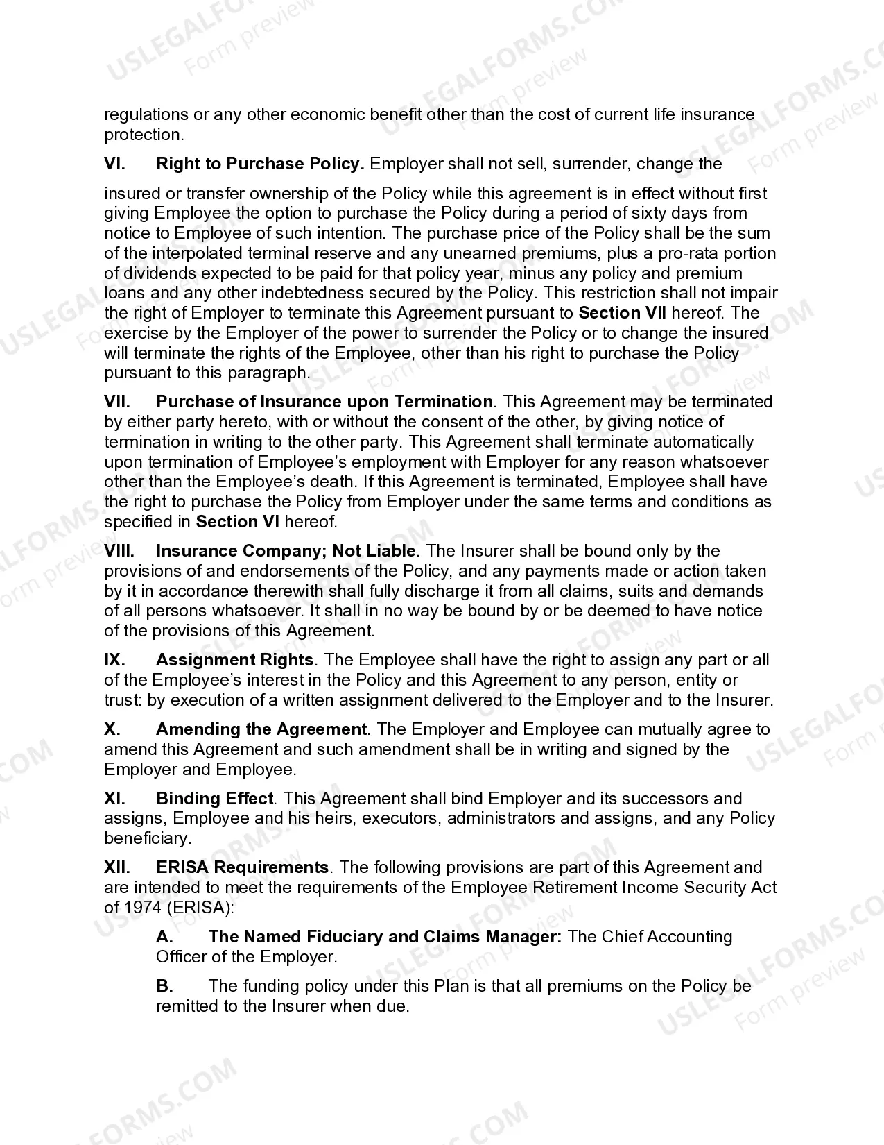 Preview Split-Dollar Insurance Agreement (Endorsement Method)