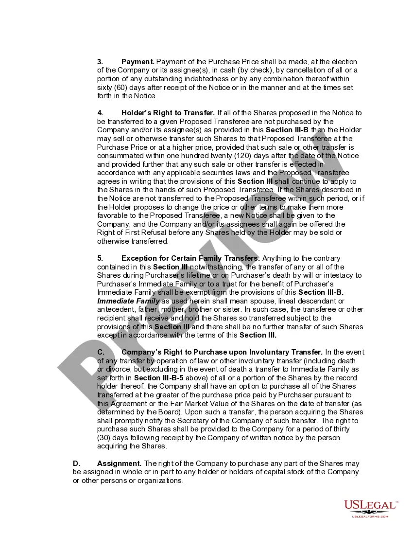 Preview Restricted Stock Purchase Agreement