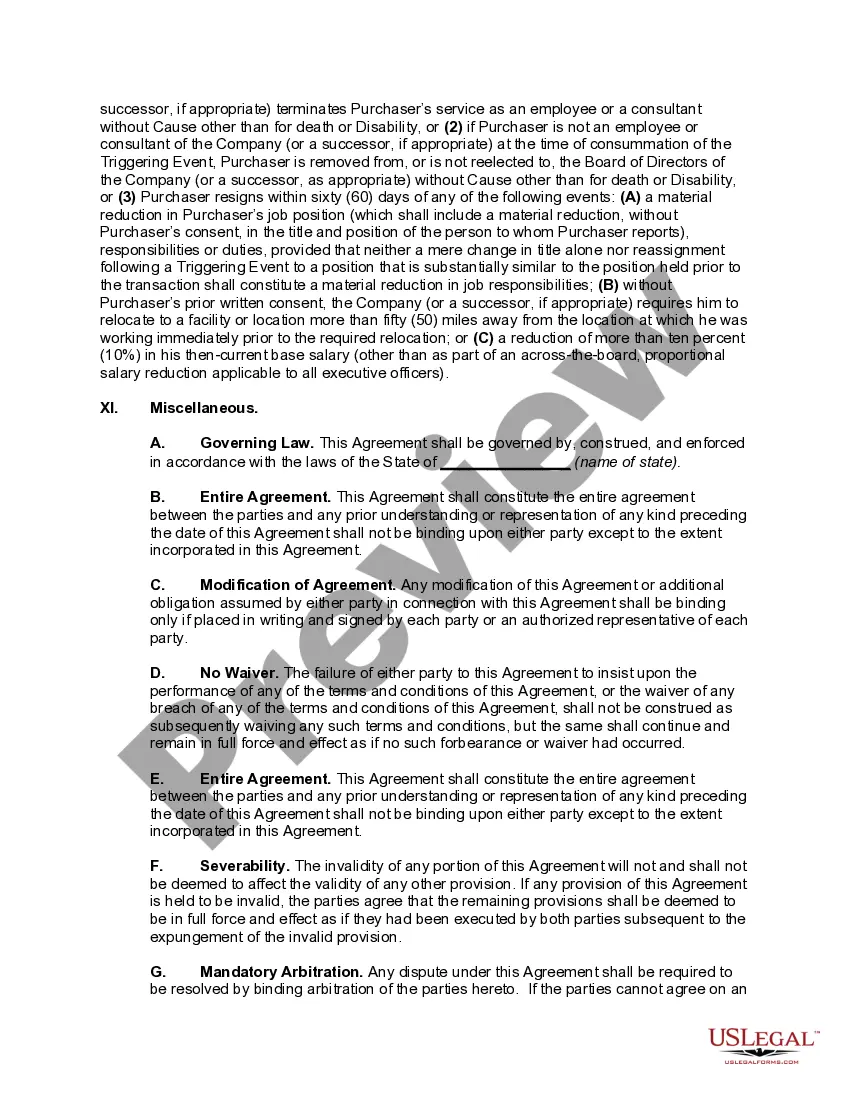 Preview Restricted Stock Purchase Agreement