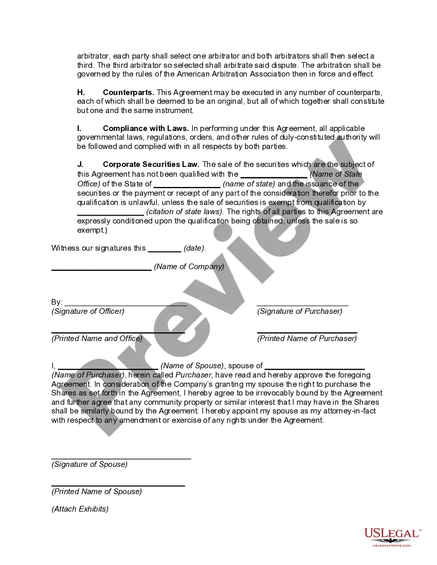 Preview Restricted Stock Purchase Agreement