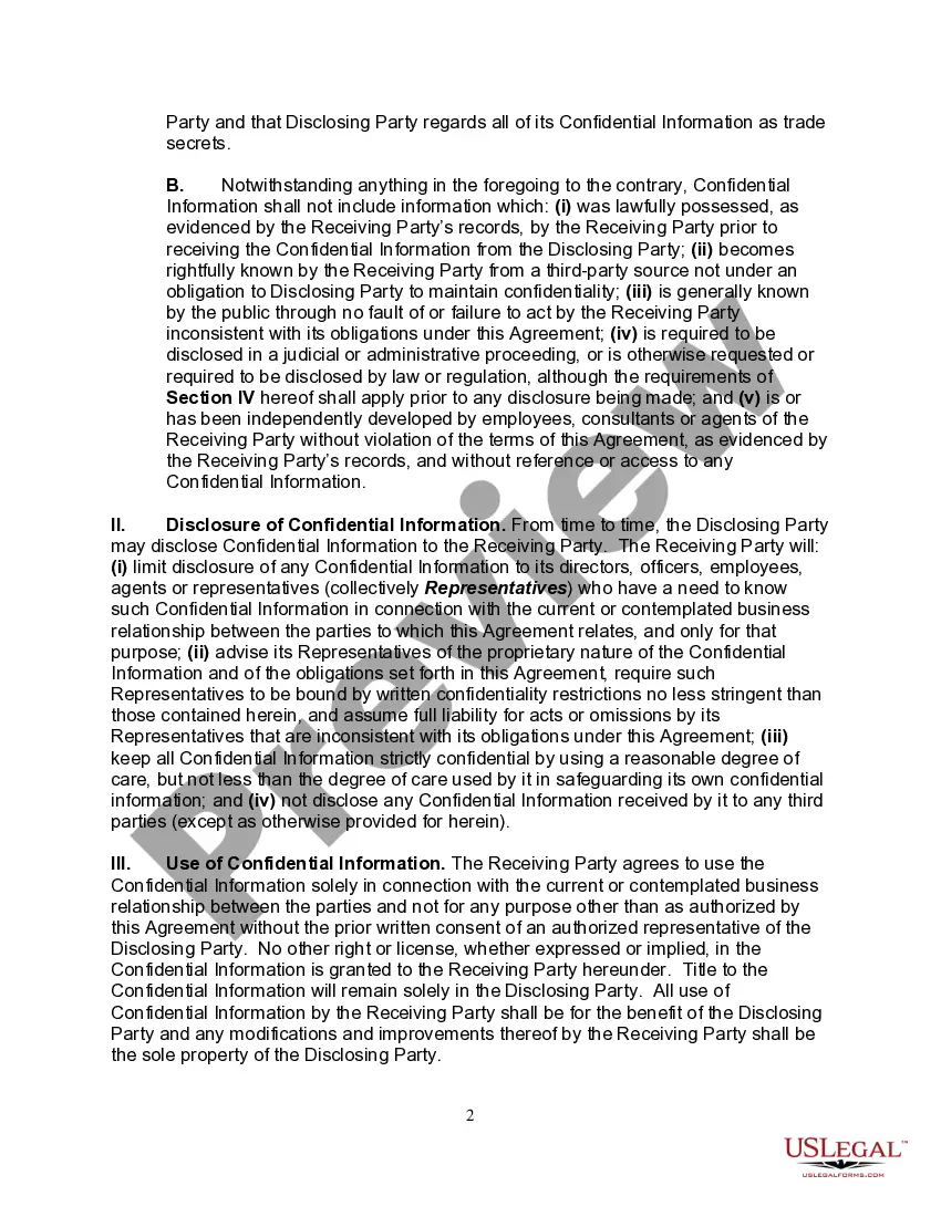 Get Agreement Not to Disclose Information During Negotiations Preview Agreement Not to Disclose Information During Negotiations
