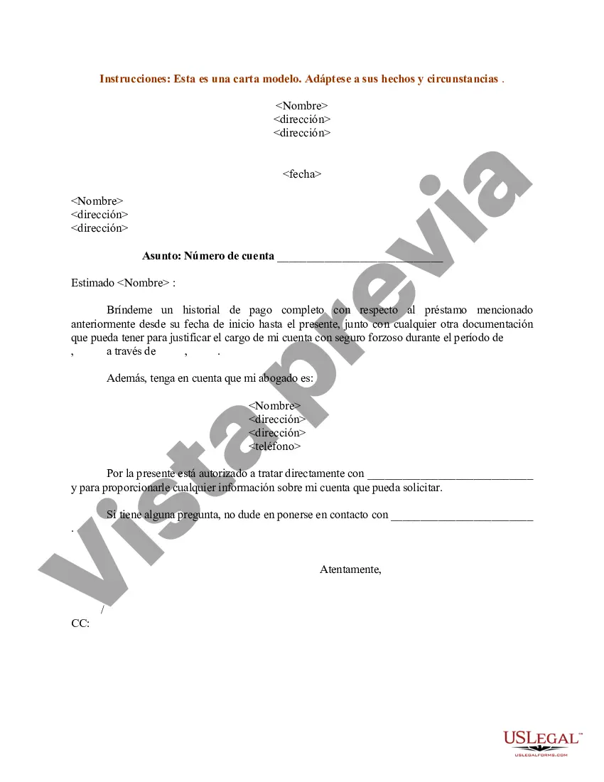 Preview Ejemplo de carta con solicitud de historial de pago de préstamo