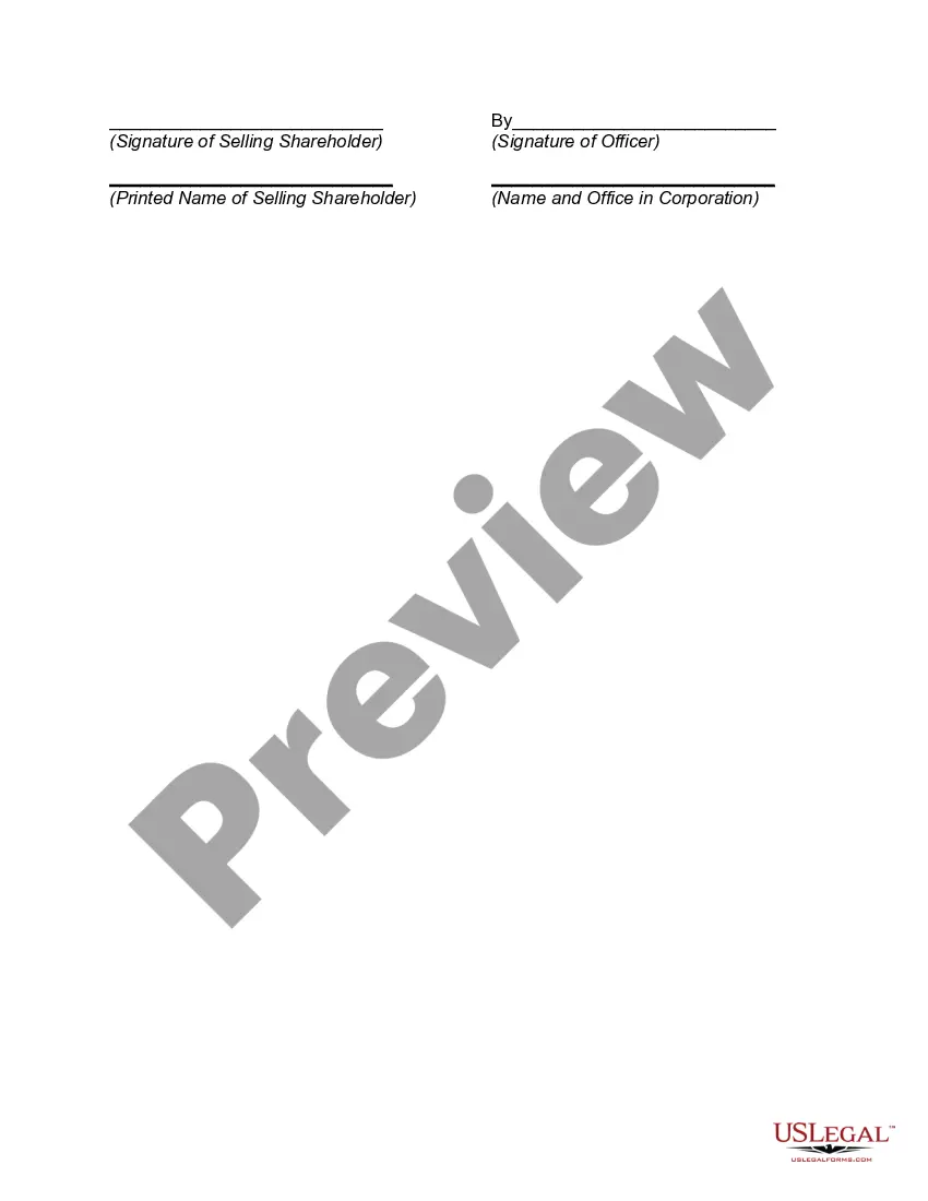 Get Stock Redemption Agreement Between Corporation and Stockholder on Retirement of Shareholder Preview Stock Redemption Agreement Between Corporation and Stockholder on Retirement of Shareholder