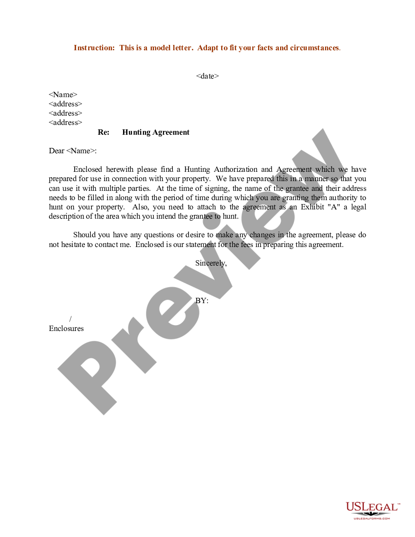 Hunting Permission Letter Template For Minors Us Legal Forms