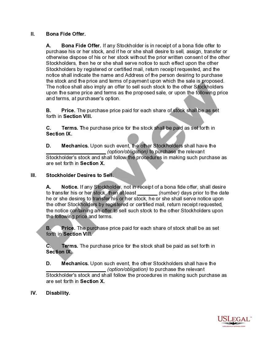 Preview Cross-Purchase Agreement among Shareholders of Close Corporation with Purchase by Surviving Shareholders of Interest of Withdrawing or Deceased Shareholder -- Purchase Price Based on Book Value