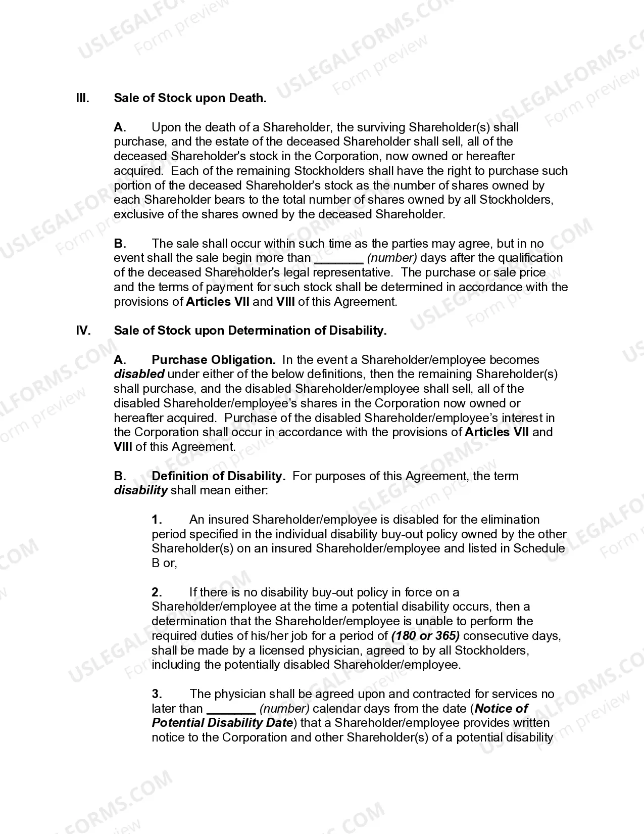 Preview Corporate Cross Purchase Agreement