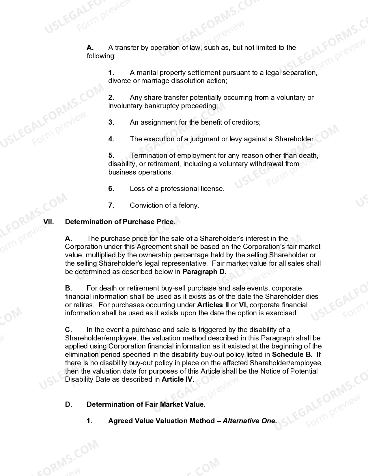 Preview Corporate Cross Purchase Agreement