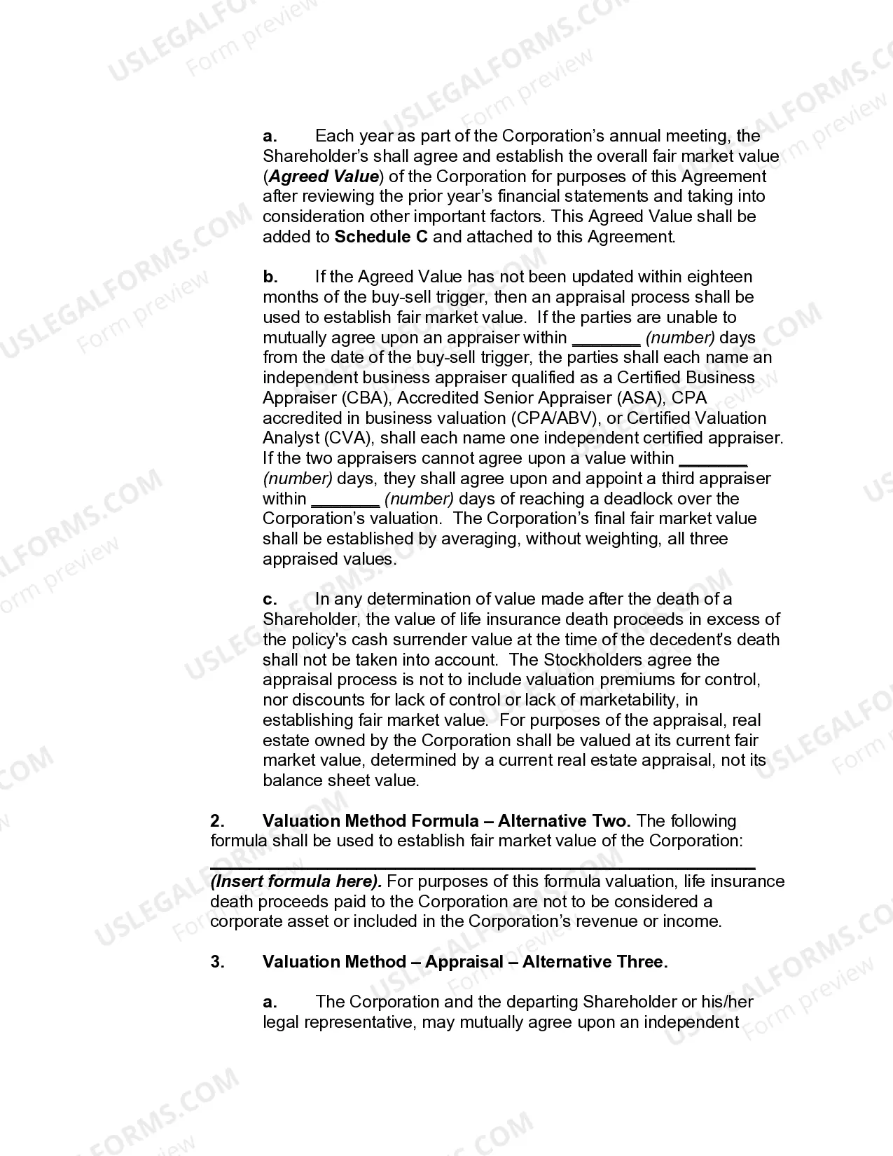 Preview Corporate Cross Purchase Agreement