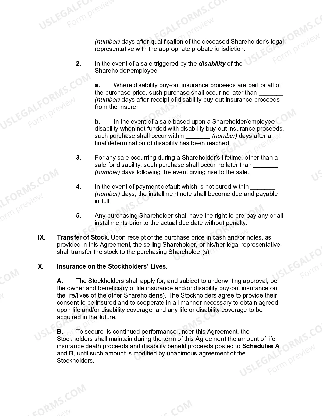 Preview Corporate Cross Purchase Agreement