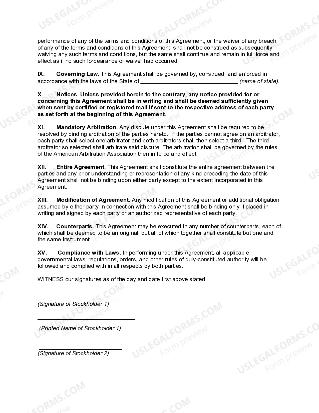 Preview Cross-Purchase Agreement among Stockholders of Close Corporation with Option to Purchase with Definite Expiration Date