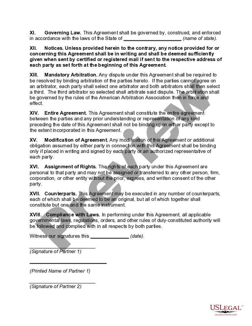 Preview Cross-Purchase Buy-Sell Agreement with Life Insurance to Fund Purchase of Deceased Partner's Interest -- Partners to Increase Life Insurance if Value of Partnership Interest Increases