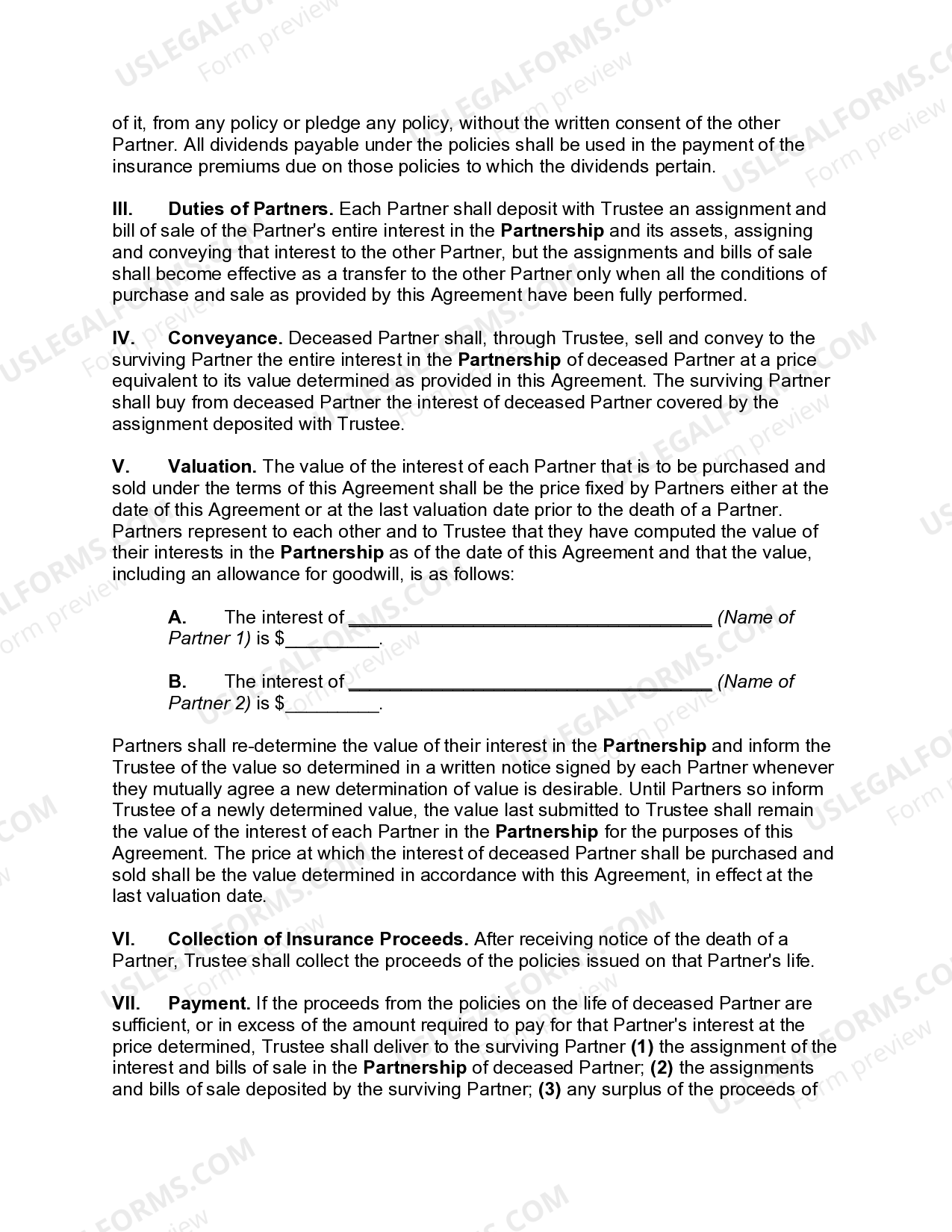CrossPurchase BuySell Agreement with Life Insurance to Fund Purchase