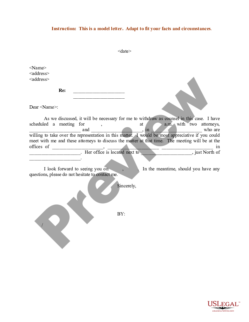 Sample Letter For Withdrawal Of Counsel Letter Withdrawal Legal Us Legal Forms 5148