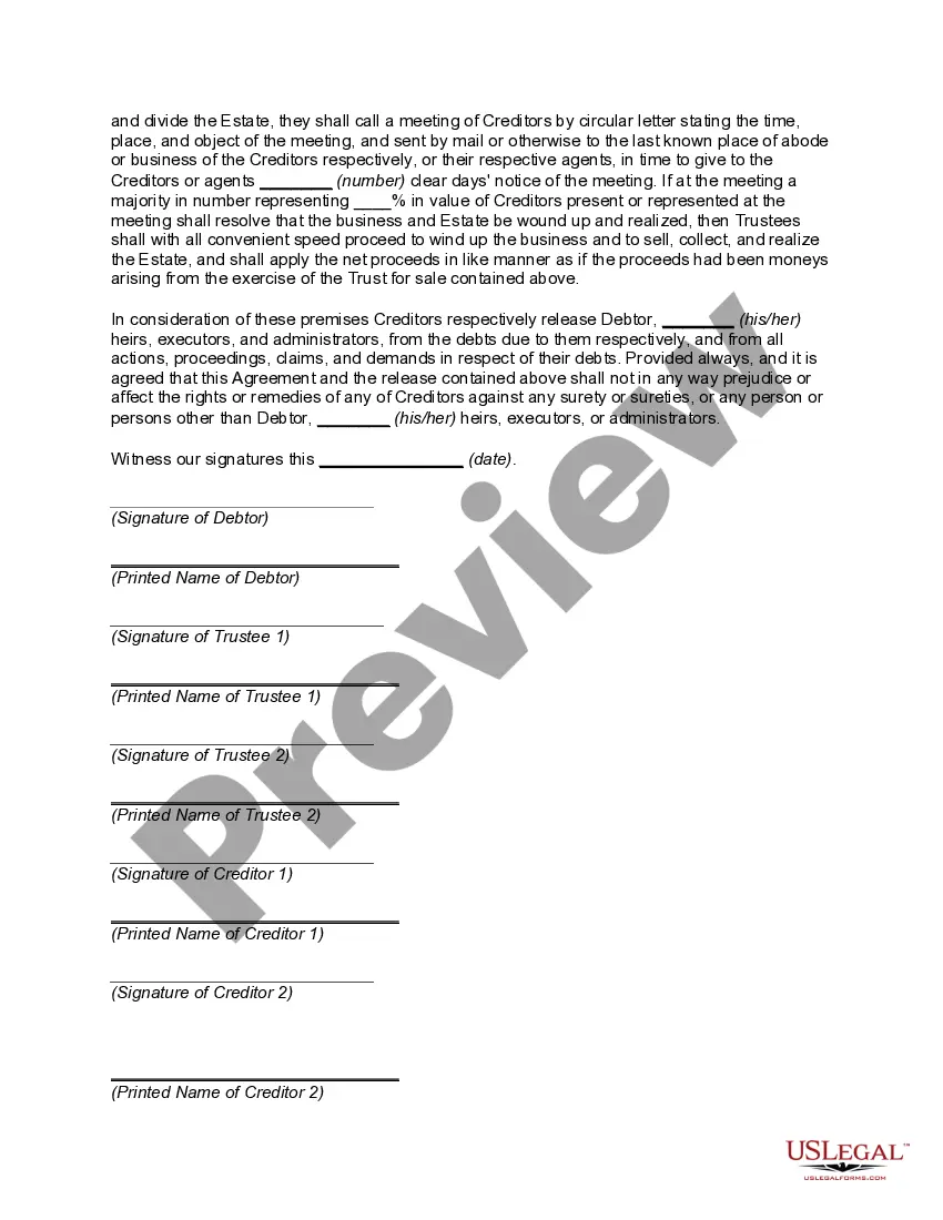 Get Composition with Creditors -- Assignment to Trustee by Debtor Preview Composition with Creditors -- Assignment to Trustee by Debtor