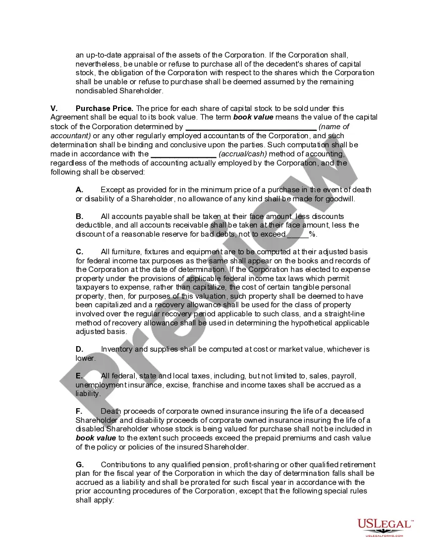 Preview Shareholders' Buy-Sell Agreement between Attorney Shareholders and Professional Corporation