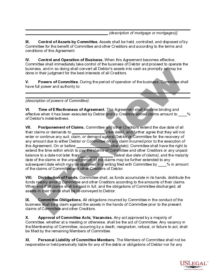 Composition with Creditors Debtor to Carry on Business under