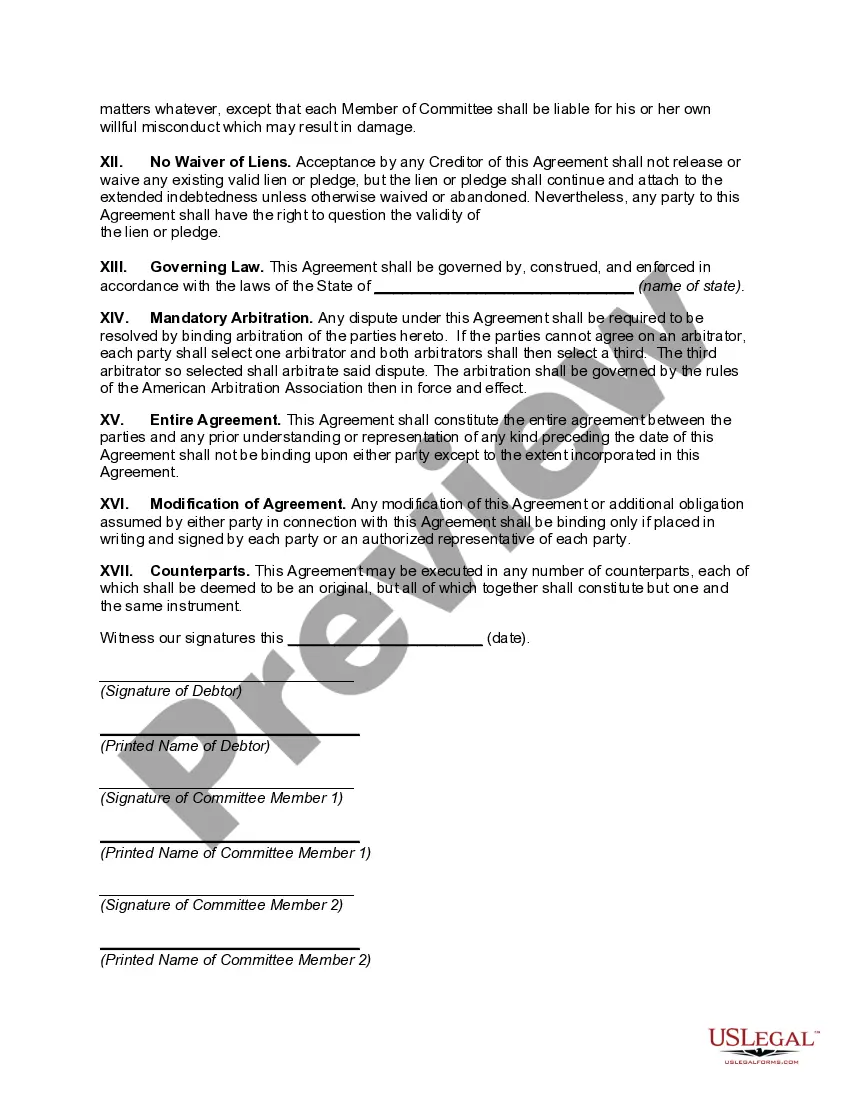 Preview Composition with Creditors -- Debtor to Carry on Business under Inspection by Creditors' Committee -- Transfer to Committee of Debtor's Real Estate