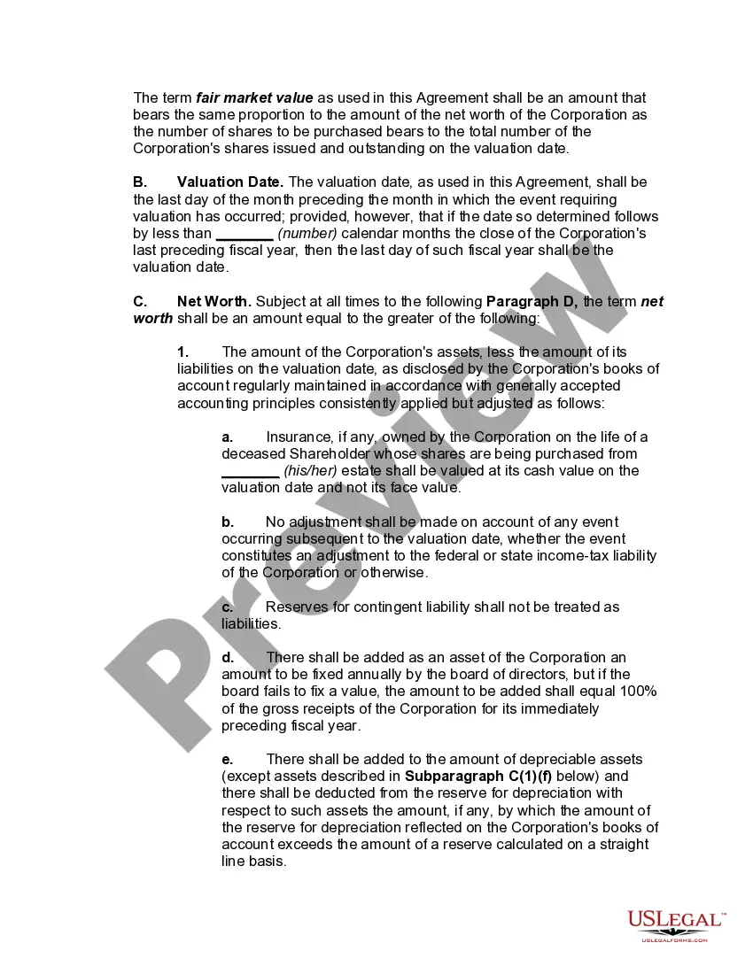 Preview Shareholders' Buy-sell Agreement for Professional Corporation with Option to Purchase Shares on Termination of Employment or Death of Shareholder -- Purchase by Corporation or Remaining Shareholders