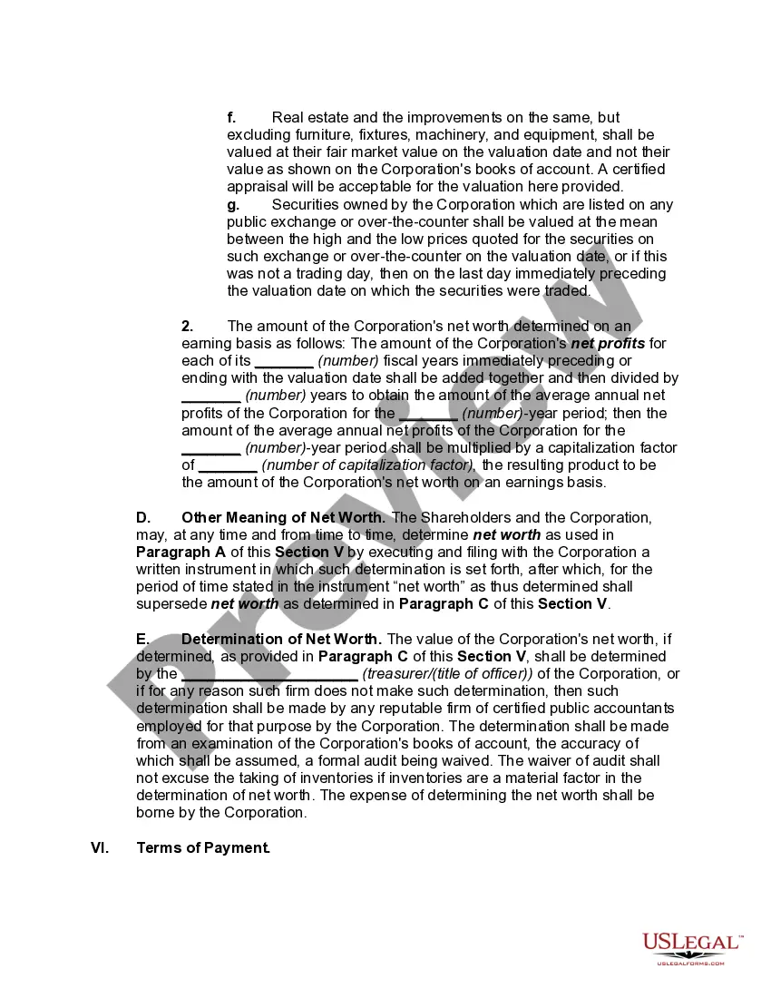 Preview Shareholders' Buy-sell Agreement for Professional Corporation with Option to Purchase Shares on Termination of Employment or Death of Shareholder -- Purchase by Corporation or Remaining Shareholders